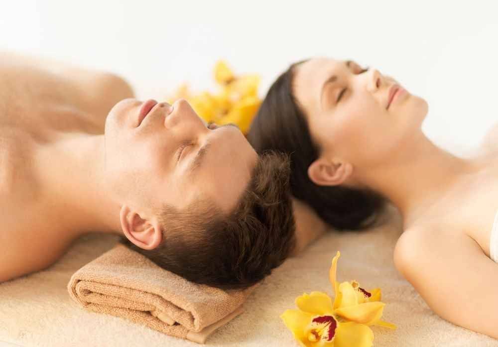 A young Couples is Relaxing for Couples Massage