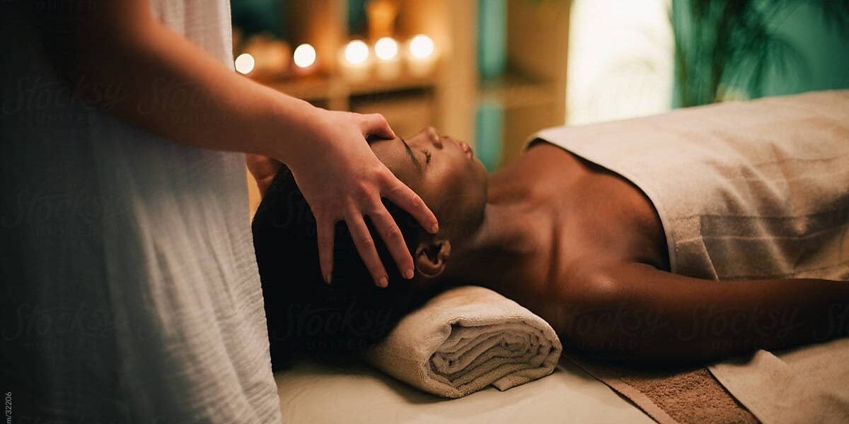 Young American Woman enjoying Massage in Wake forest