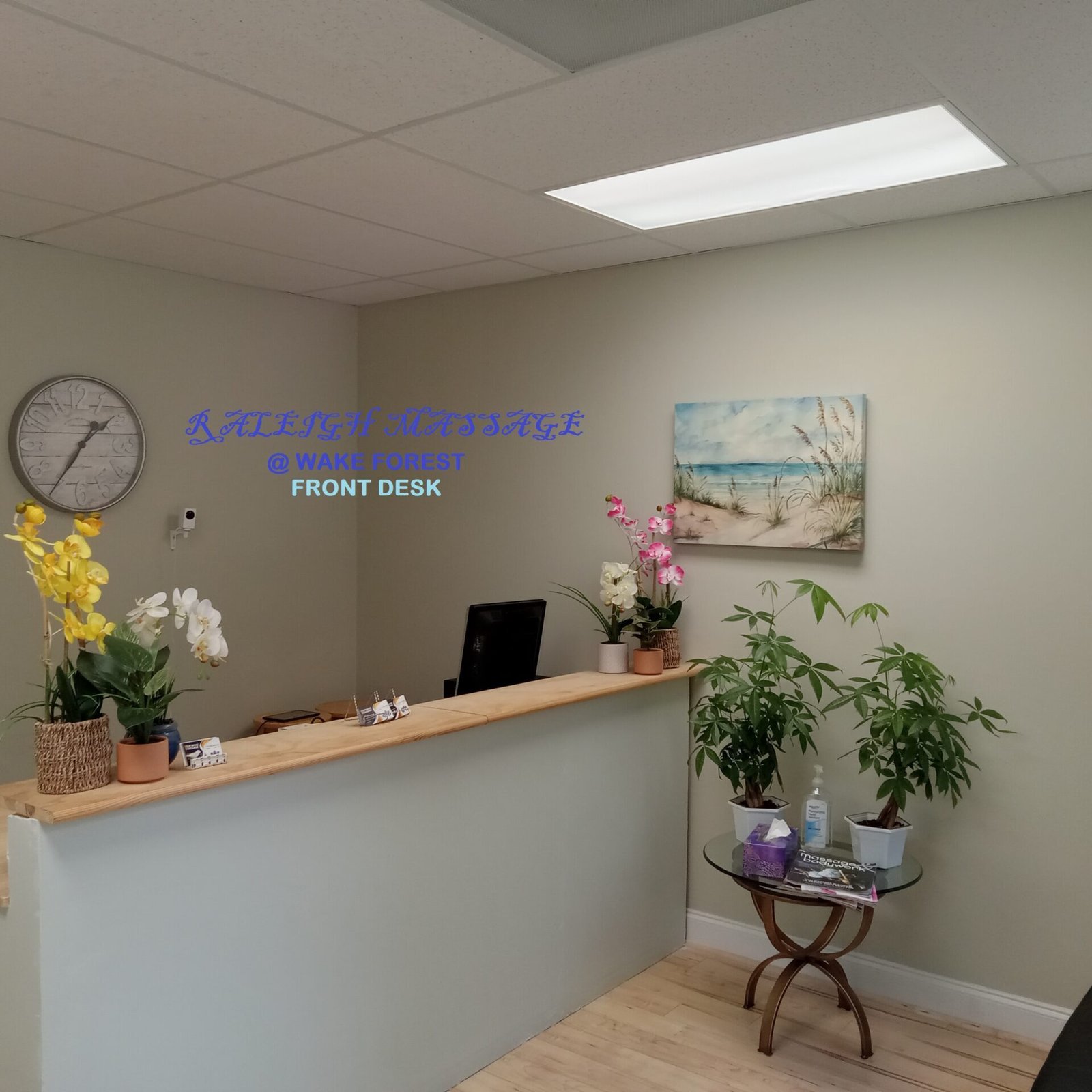 Our Front desk at Raleigh Massage at Wake Forest