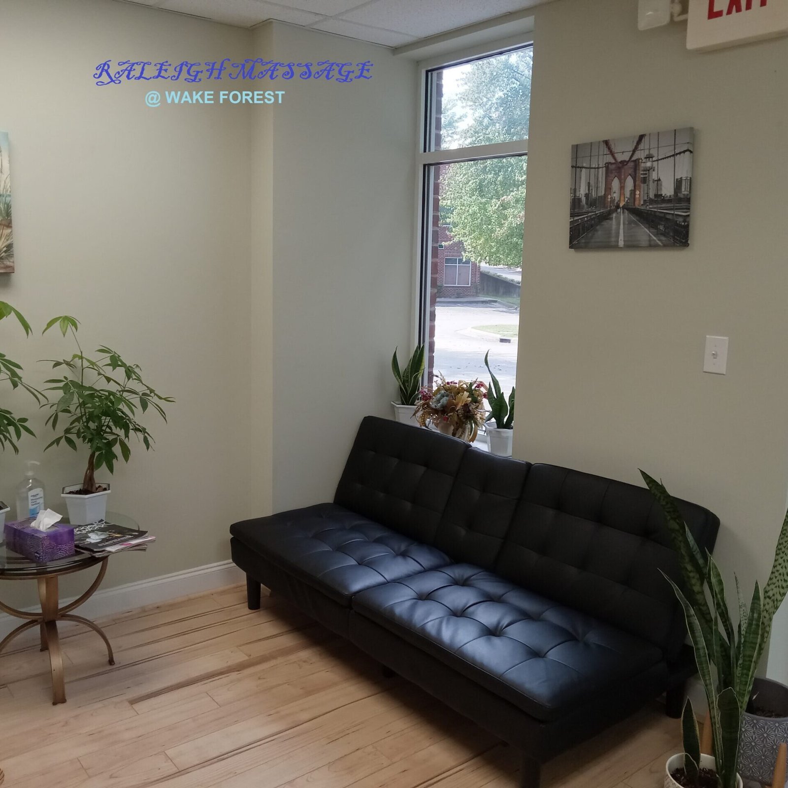 waiting area in Raleigh Massage Spa at Wake forest