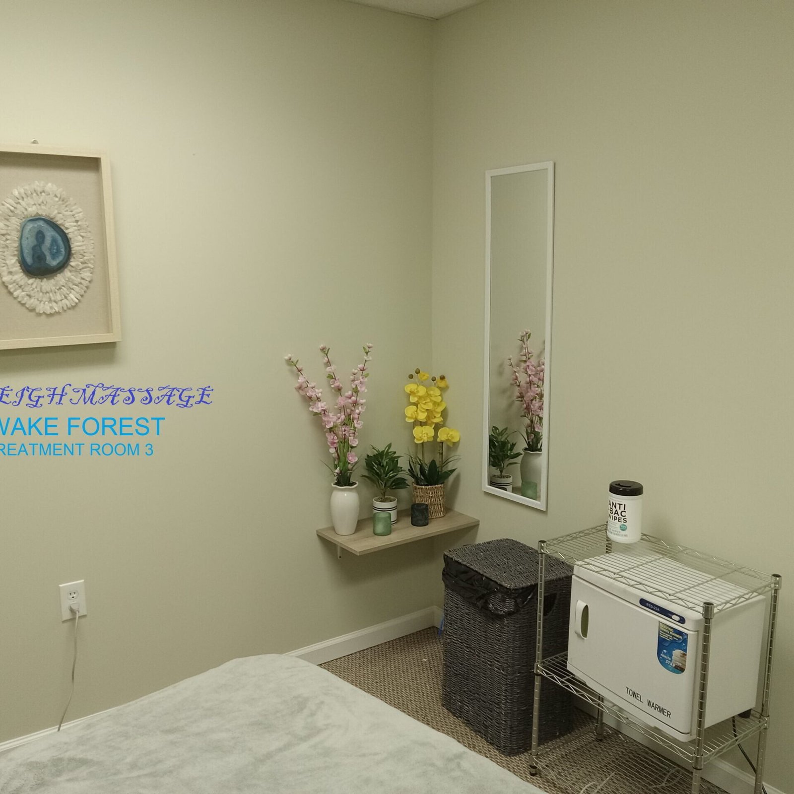 massage room Three at Raleigh Massage, Wake Forest