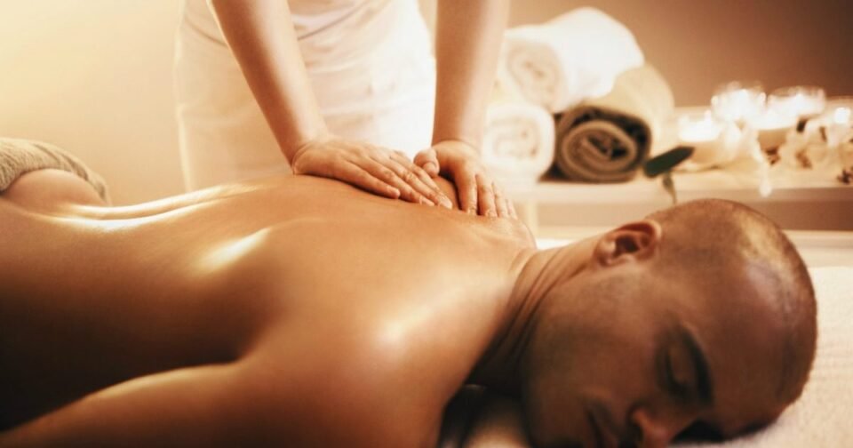 A man getting swedish massage A man getting swedish massage