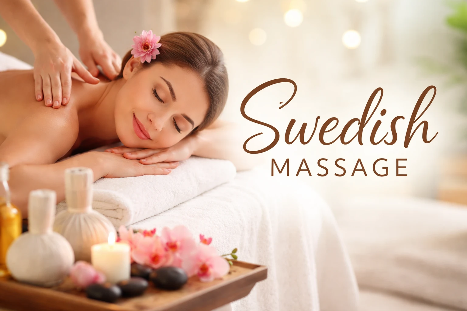 Serene Swedish massage relaxation scene